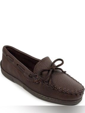 Minnetonka Pebbled Leather Moccasin Slippers 10.5
